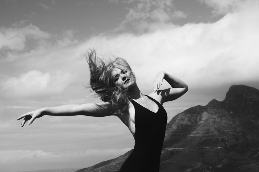 Ballerina Abigail Snyman of Cape Town City Ballet on Signal Hill, Cape Town, South Africa